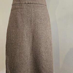 Lands End, Tweed Skirt, Brown/ Cream (with Pockets!), Size 2